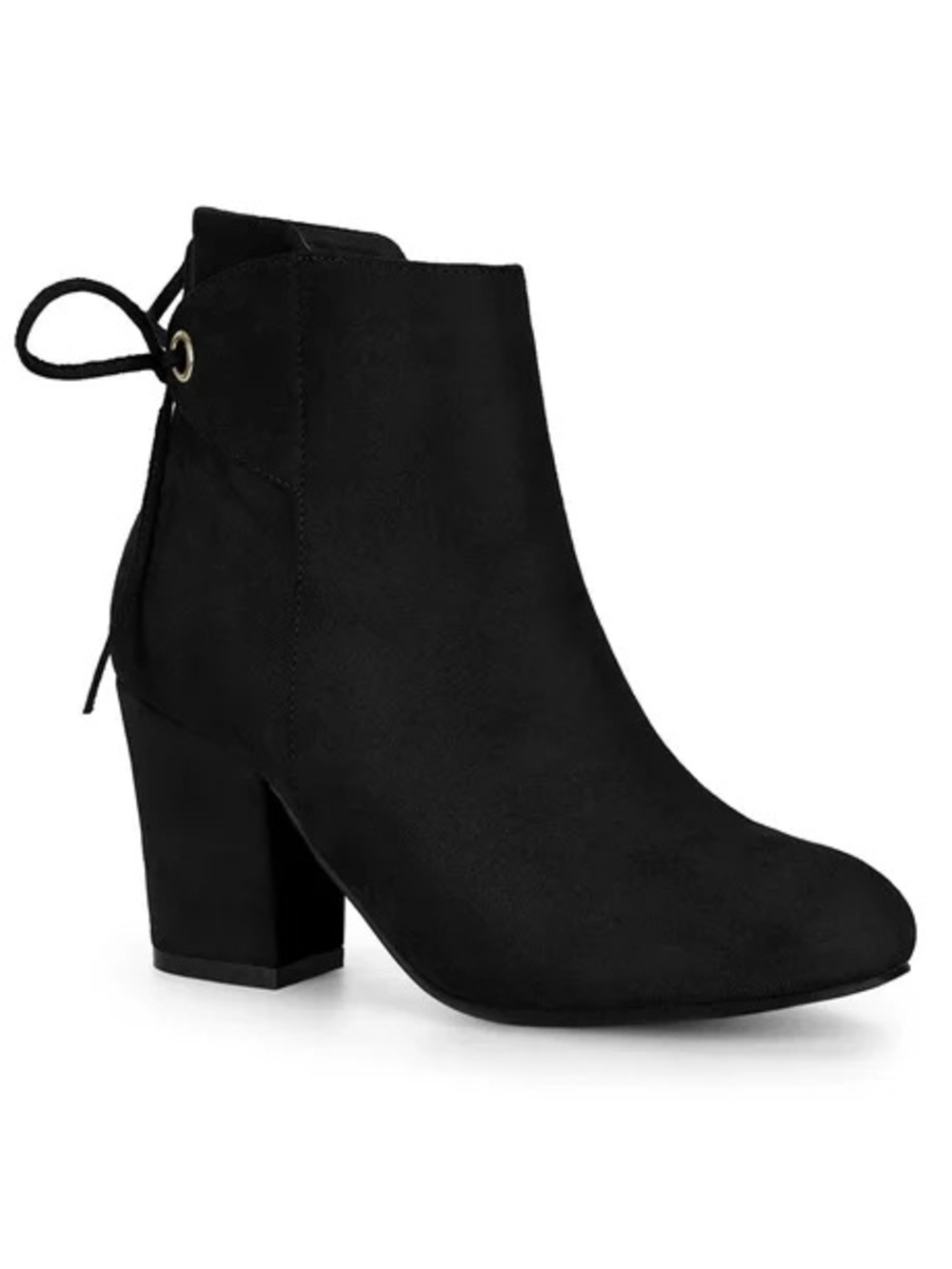 NIB Modcloth Autumn Black Suede Ankle Booties with Block Heel Size 8